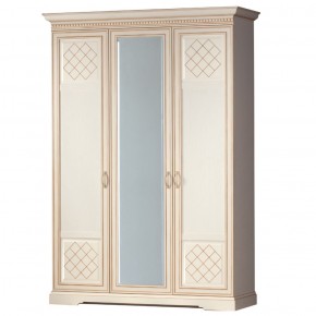 Шкаф для одежды 3-дверный №800 Парма кремовый белый в Камышлове - kamyshlov.mebel-74.com | фото