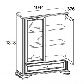 Шкаф с витриной 1V1D1SL, MONAKO, цвет Сосна винтаж/дуб анкона в Камышлове - kamyshlov.mebel-74.com | фото