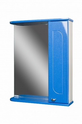 Шкаф-зеркало Радуга Синий металлик 55 правый АЙСБЕРГ (DA1129HZR) в Камышлове - kamyshlov.mebel-74.com | фото