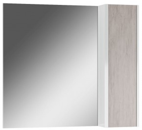 Шкаф-зеркало Uno 80 Дуб серый левый/правый Домино (DU1504HZ) в Камышлове - kamyshlov.mebel-74.com | фото
