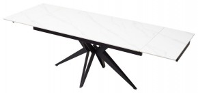Стол FORIO 160 MATT WHITE MARBLE SOLID CERAMIC / BLACK, ®DISAUR в Камышлове - kamyshlov.mebel-74.com | фото