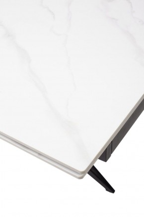 Стол FORIO 160 MATT WHITE MARBLE SOLID CERAMIC / BLACK, ®DISAUR в Камышлове - kamyshlov.mebel-74.com | фото