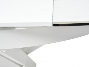 Стол TRENTO 120 HIGH GLOSS STATUARIO Белый мрамор глянцевый, керамика/ белый каркас, ®DISAUR в Камышлове - kamyshlov.mebel-74.com | фото